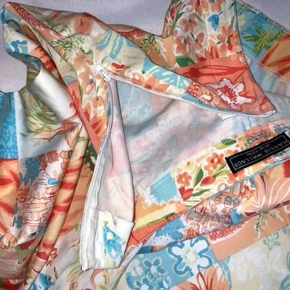 Harris Wallace New York Women's Size 14 Patchwork Capri Pants Summer Ankle Pants - Picture 4 of 10